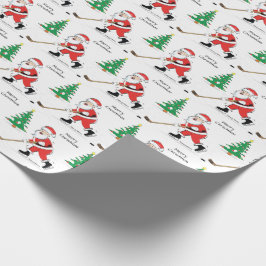 Hockey Santa Jul Wrapping Papper Presentpapper