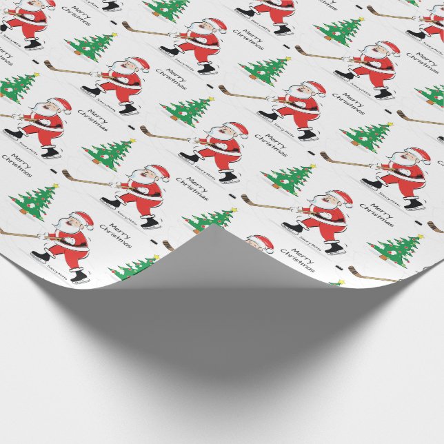 Hockey Santa Jul Wrapping Papper Presentpapper (Hörn)