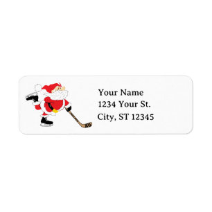 Hockey Santa Returadress Etikett