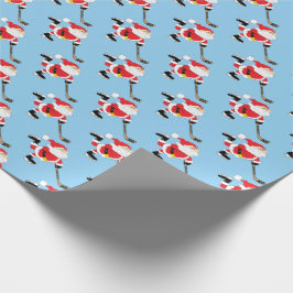 Hockey Santa Skating Blue Presentpapper