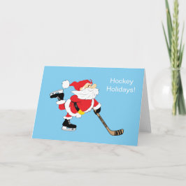 Hockey Santa Skating Jul Checking det två gånger Helgkort