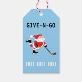 Hockey Santa Skating jul Ge N Go Ho! Ho! Presentetikett