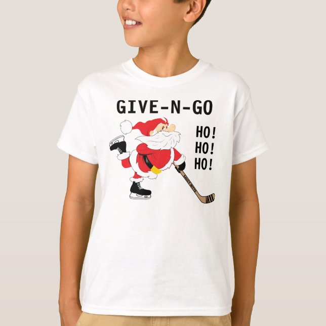 Hockey Santa Skating jul Ge N Go Tee (Framsida)
