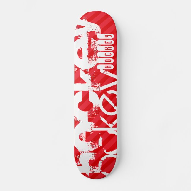 Hockey, Scarlet Red Rand Skateboard Bräda 21,5 Cm (Framsida)