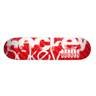 Hockey, Scarlet Red Rand Skateboard Bräda 21,5 Cm