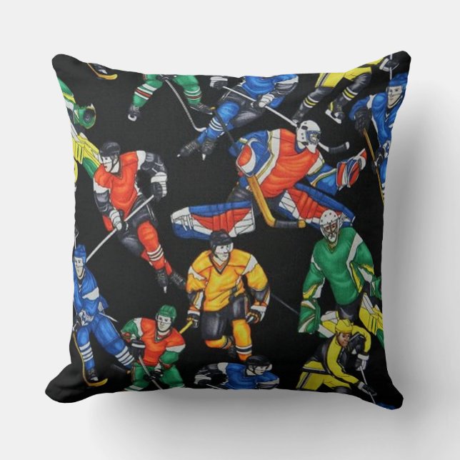 Hockey Season Ice Hockey Mönster Pillow Kudde (Framsida)