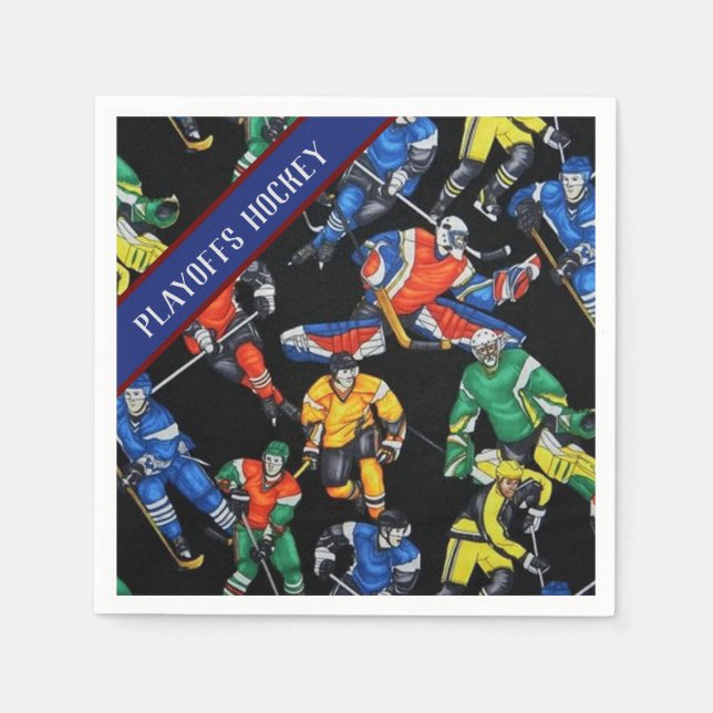 Hockey Season Ice Hockey Napkins Pappersservett (Framsidan)