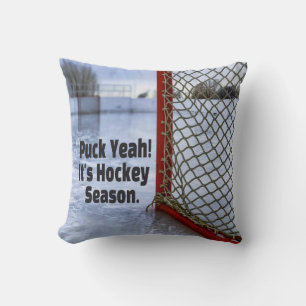 Hockey Season Ice Kall Funny Humor Puck Kudde