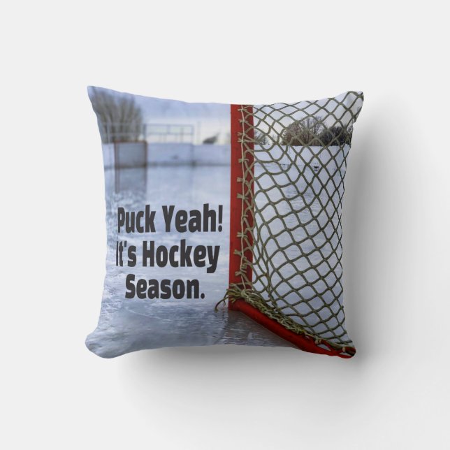 Hockey Season Ice Kall Funny Humor Puck Kudde (Framsida)