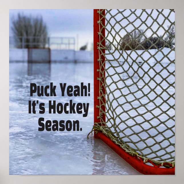 Hockey Season Ice Kall Funny Humor Puck Poster (Framsidan)