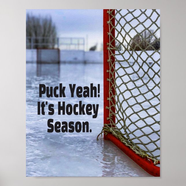 Hockey Season Ice Kall Funny Humor Puck Poster (Framsidan)