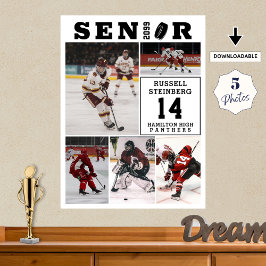 Hockey Senior Night 5 Foto Collage Poster