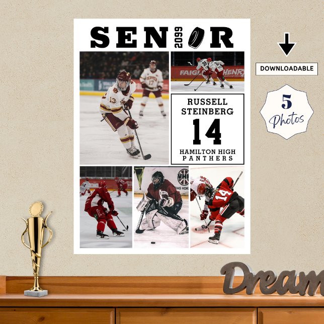 Hockey Senior Night 5 Foto Collage Poster (Skapare uppladdad)
