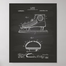 Hockey Shoe 1914 Patent Art Chalkboard