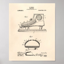 Hockey Shoe 1914 Patent Art Old Peper