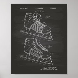 Hockey Shoe 1934 Patent Art - Chalkboard Poster