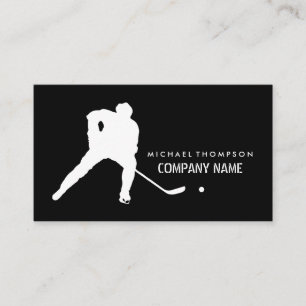 Hockey Silhouette, Hockey Player, Hockey Coach Visitkort