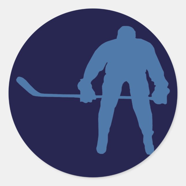 Hockey Silhouette Stickers Runt Klistermärke (Framsida)