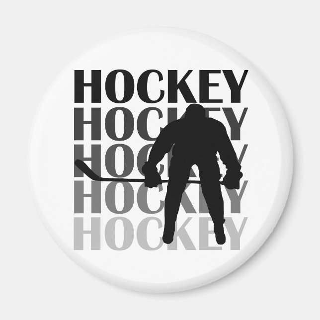 Hockey Silhouette T-shirts och Gifts Magnet (Framsidan)