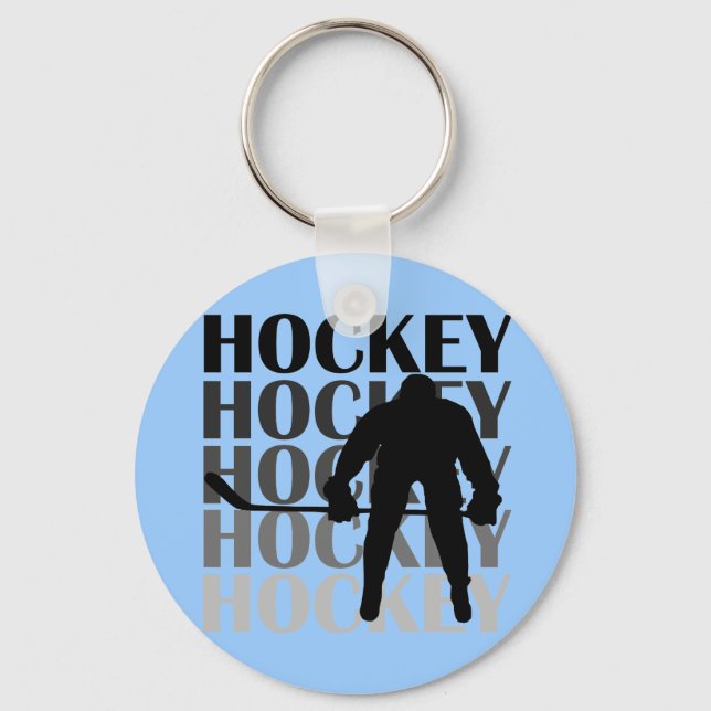 Hockey Silhouette T-shirts och Gifts Nyckelring (Framsida)