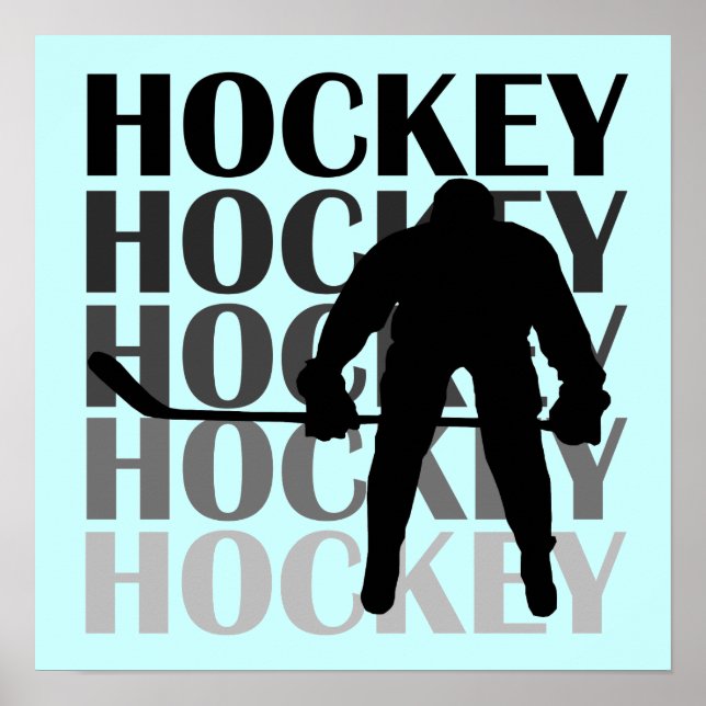 Hockey Silhouette T-shirts och Gifts Poster (Framsidan)