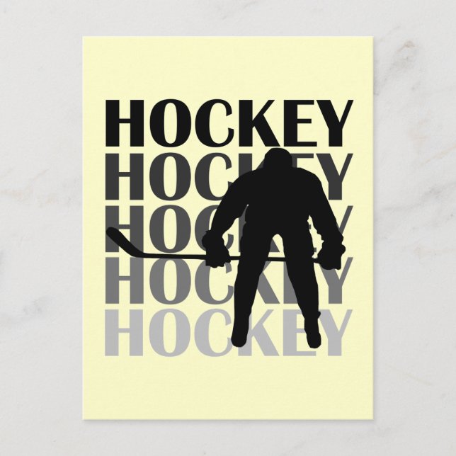 Hockey Silhouette T-shirts och Gifts Vykort (Framsida)