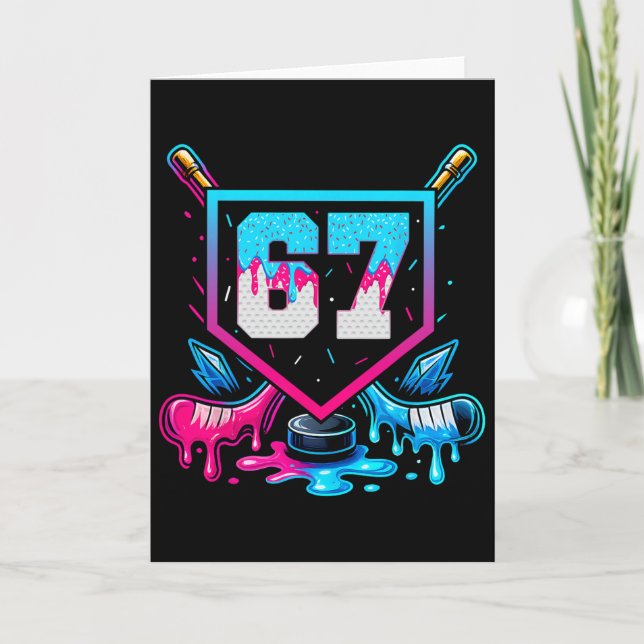Hockey Six Seven Glass Is Drip 67 Meme  Kort (Framsida)