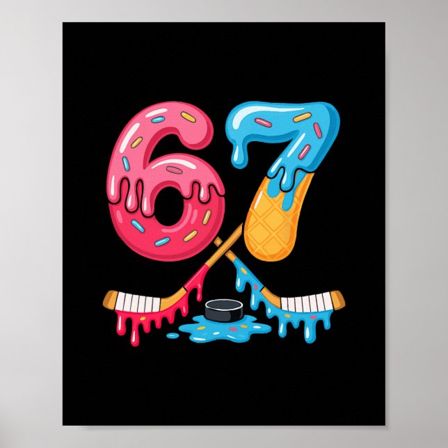 Hockey Six Seven Ice Cream Drip  Poster (Framsidan)