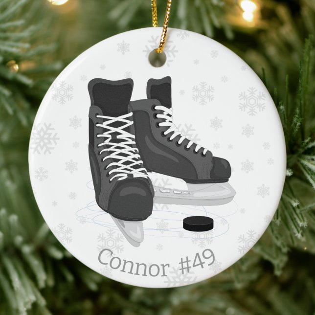 Hockey Skates Monogram jul Ornament (Skapare uppladdad)