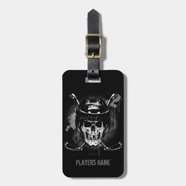 Hockey Skull Luggage Tag Bagagebricka (Vertikal Framsida)