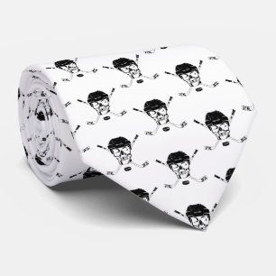 Hockey Skull och Sticks Tie Slips