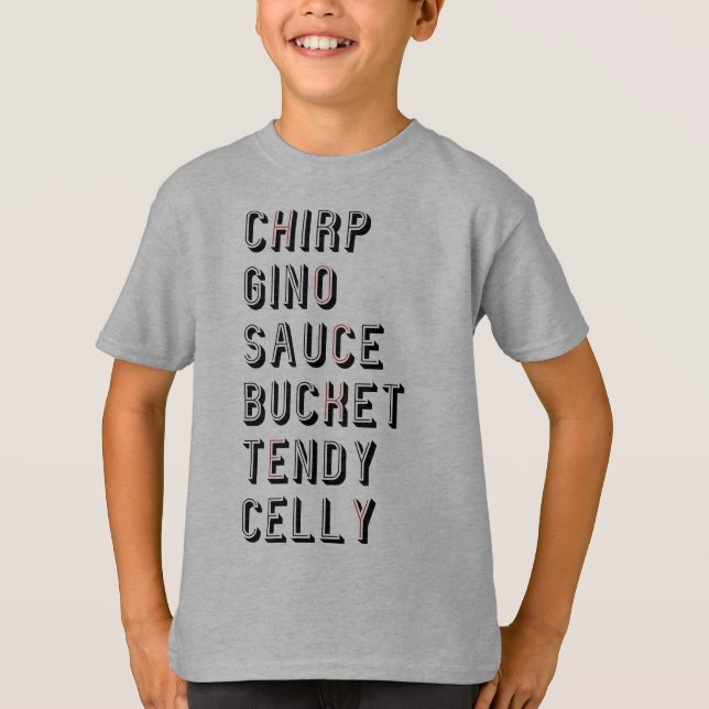 Hockey Slang - Chirp Gino Sauce Bucket Tendy Celly T Shirt (Framsida)