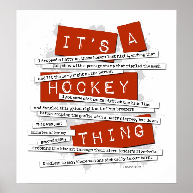 Hockey Slang Poster (Framsidan)