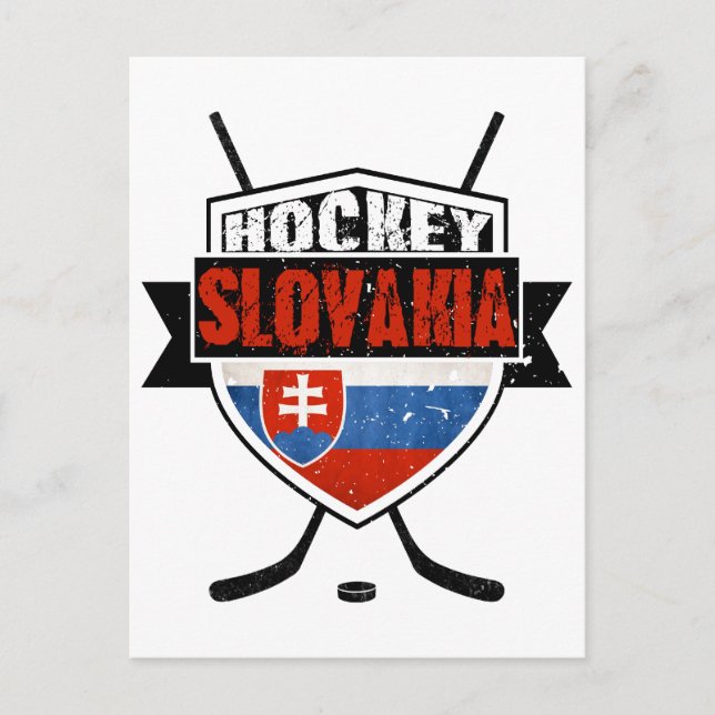 Hockey Slovakia Flagga Design Vykort (Framsida)