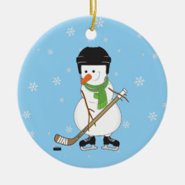 Hockey Snögubbe juldekalor Julgransprydnad Keramik