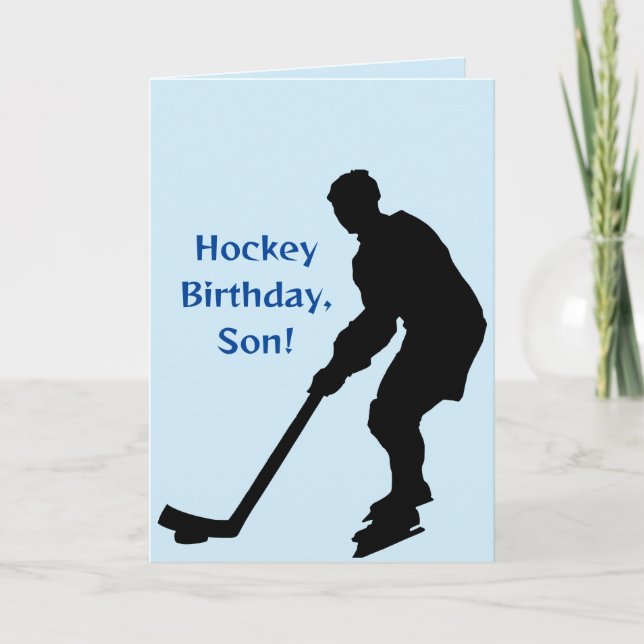 HOCKEY SON BIRTHDAY CARD TACK KORT (Framsida)
