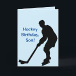 HOCKEY SON BIRTHDAY CARD TACK KORT<br><div class="desc">Här är födelsedagskortet för hockeyspelande son.</div>