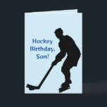 HOCKEY SON BIRTHDAY CARD TACK KORT<br><div class="desc">Här är födelsedagskortet för hockeyspelande son.</div>