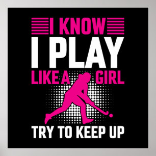 Hockey spelar som en flicka Ceramic Poster