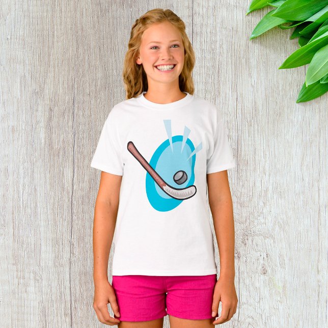 Hockey Sport Stick och Puck T-Shirt (Skapare uppladdad)