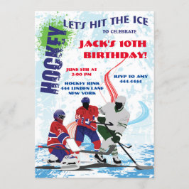 Hockey Sports Födelsedagsfest inbjudan