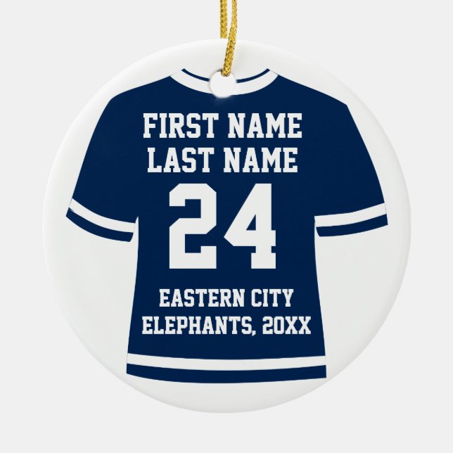 Hockey Sports Jersey Julgransprydnad Keramik (Framsidan)
