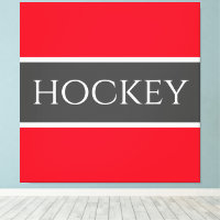 HOCKEY Sporty Bright Red White Mörk Grått Rand