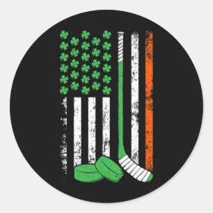 Hockey St patricks day American Flagga Shamrock Ir Runt Klistermärke