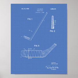 Hockey Stick 1966 Patent Art - Blueprint Poster