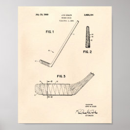 Hockey Stick 1966 Patent Art - Old Peper Poster