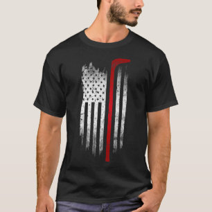 Hockey Stick American Flagga Patriotic Ice älskare T Shirt