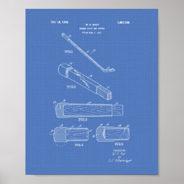 Hockey Stick End Buffer 1927 - Blueprint Poster