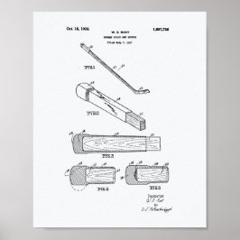 Hockey Stick End Buffer 1927 - White Papper Poster