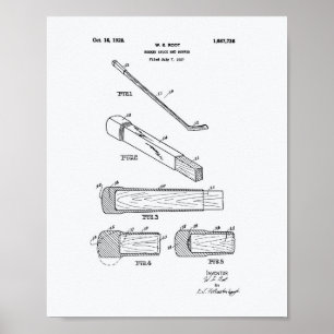 Hockey Stick End Buffer 1927 - White Papper Poster